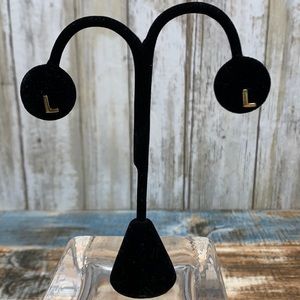 Sterling Silver GT *L* post earrings